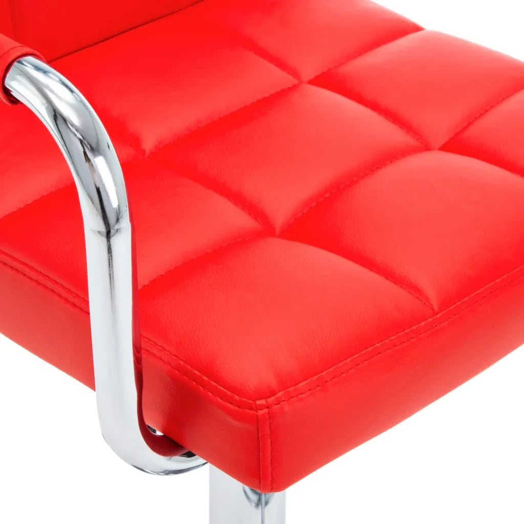 Sgabelli da Bar 2 pz Rossi in Similpelle 323625