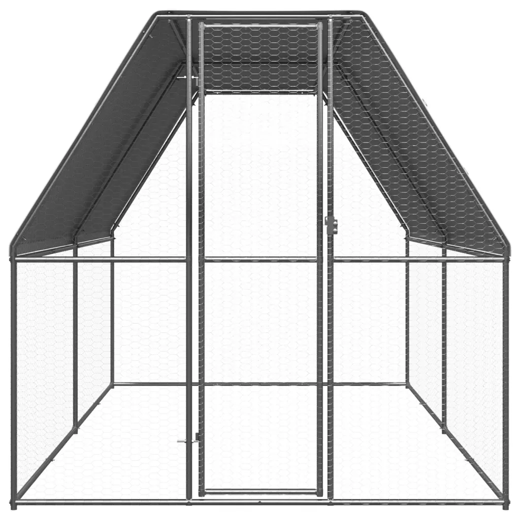 Gabbia per Polli da Esterno 2x4x2 m in Acciaio Zincato 3154371