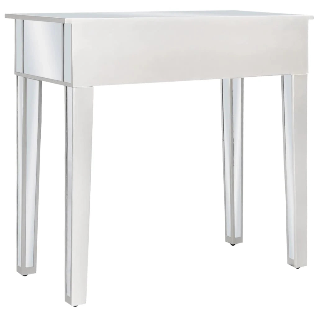 Toeletta tavolo da trucco di design mobili per camera da letto specchio 80 x 38 x 76 cm con sgabello MDF e vetro 02_0006380