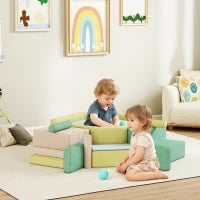 Set 15 Blocchi di Costruzioni Morbide Modulabili per Bambini con 200 Palline per Uso Interno, Multicolore