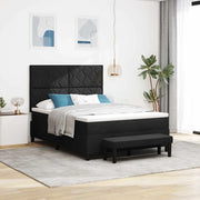 Letto a molle con materasso Nero 160 x 200 cm Tessuto