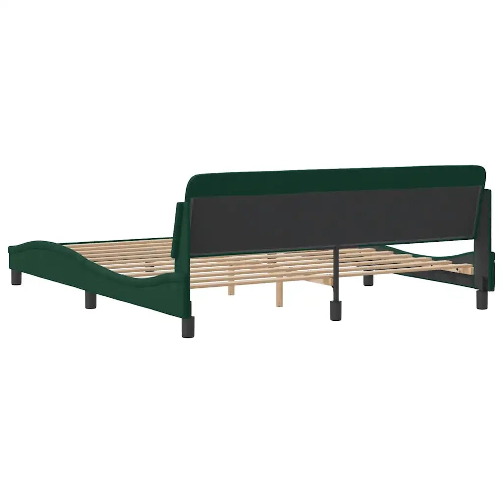 Letto matrimoniale | Letto per adulti | Giroletto Dover Verde Scuro 180x200 cm in Velluto