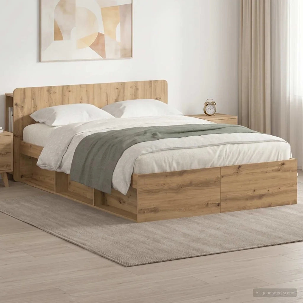 Telaio del letto con storage Rovere Artigianale 140 x 190 cm 3433375