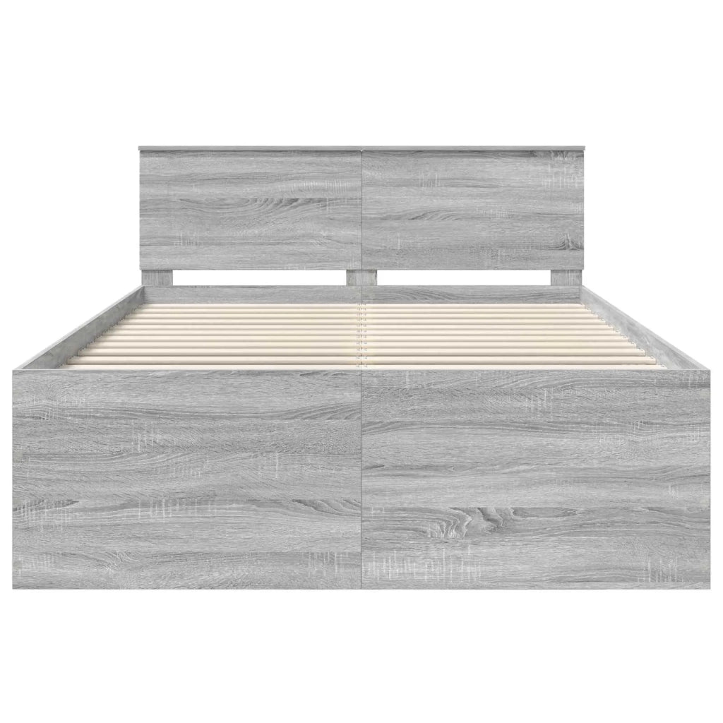 Struttura del letto con testiera Grigio Sonoma 140 x 190 cm 3408576