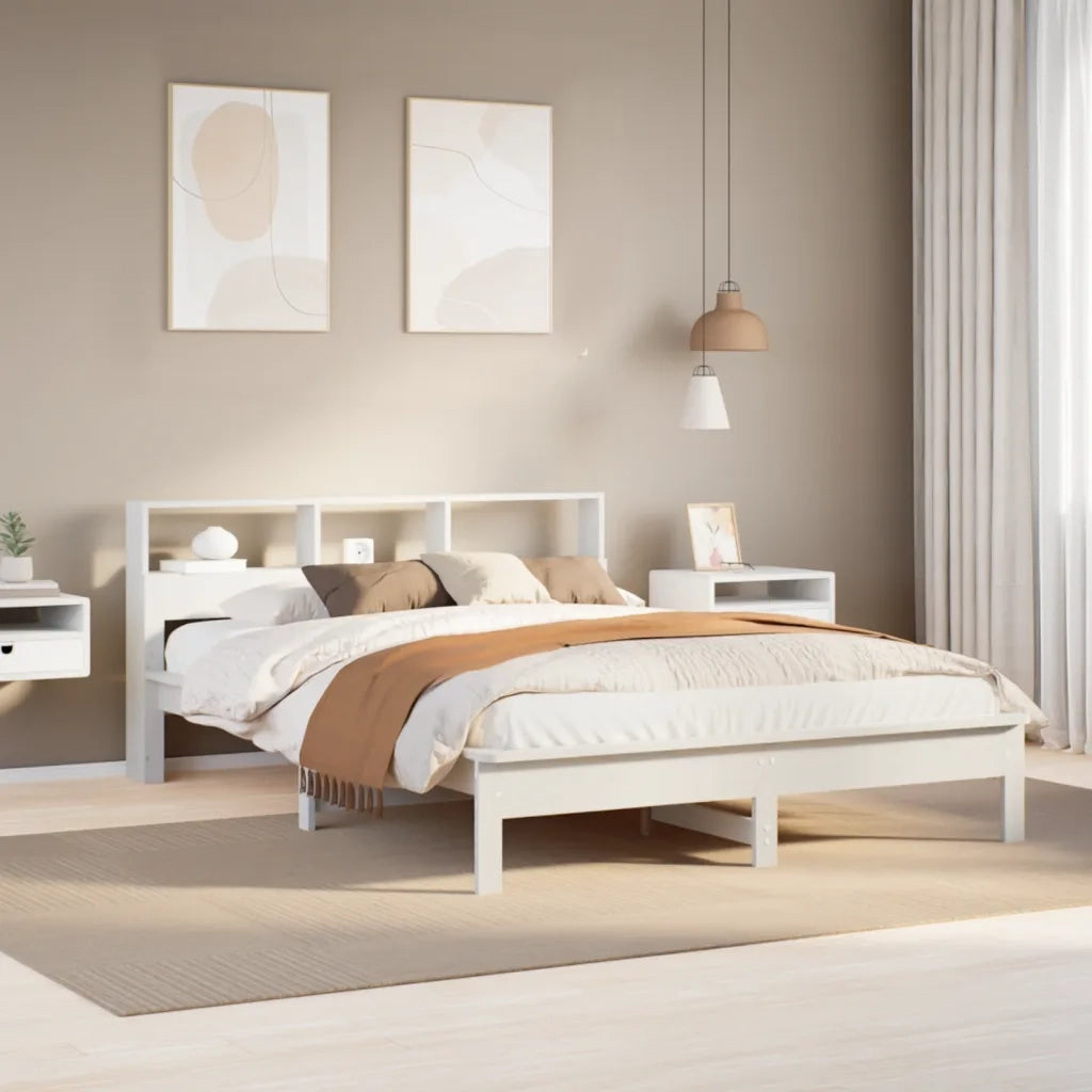 Letto matrimoniale | Letto per adulti | Letto senza Materasso Bianco 160x200 cm Legno Massello di Pino