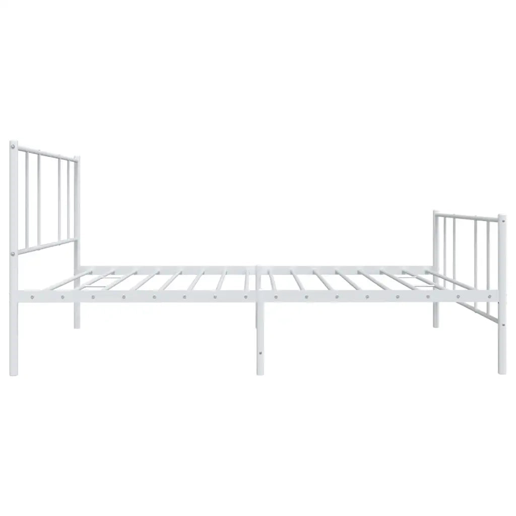 Giroletto con Testiera e Pediera Metallo Bianco 90x200 cm 352540
