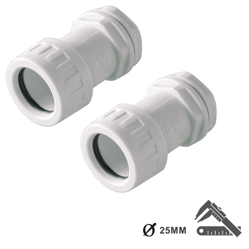 2 PZ Bloccatubo Raccordo Tubo Scatola Diametro 25mm per Tubo Rigido IP65