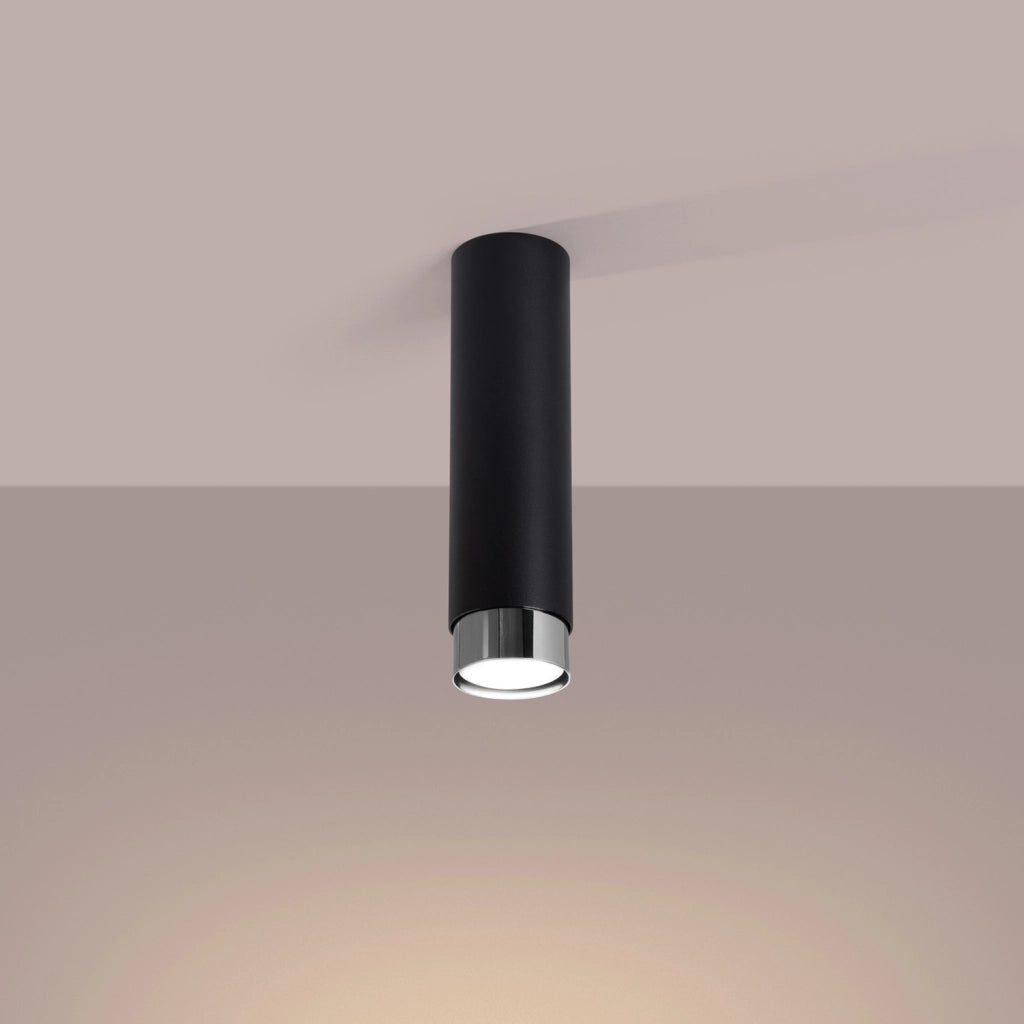 Spot soffitto OSCURO Pure Lume 22,5cm nero/cromo GU10 10W