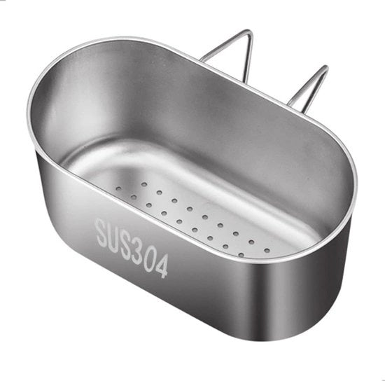 Organizzatore di lavandino - Acciaio inossidabile - Utensile di cucina - Pratico ripiano di archiviazione - Adatto per servizi e verdure