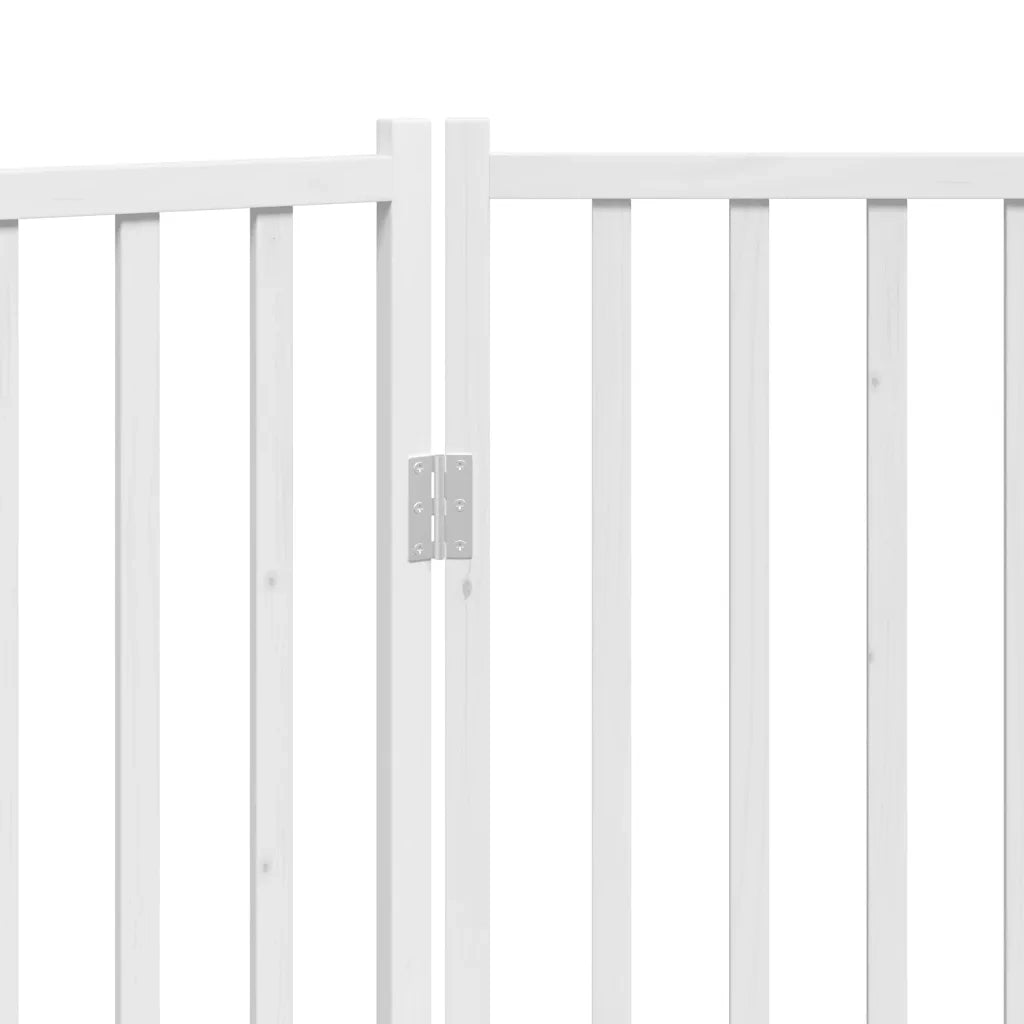vidaXL Cancello Cani Pieghevole 3 Pannelli Bianco 150cm Massello Abete