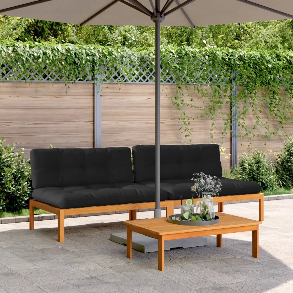 vidaXL Divani Centrali Pallet Giardino con Cuscini 2pz Massello Acacia