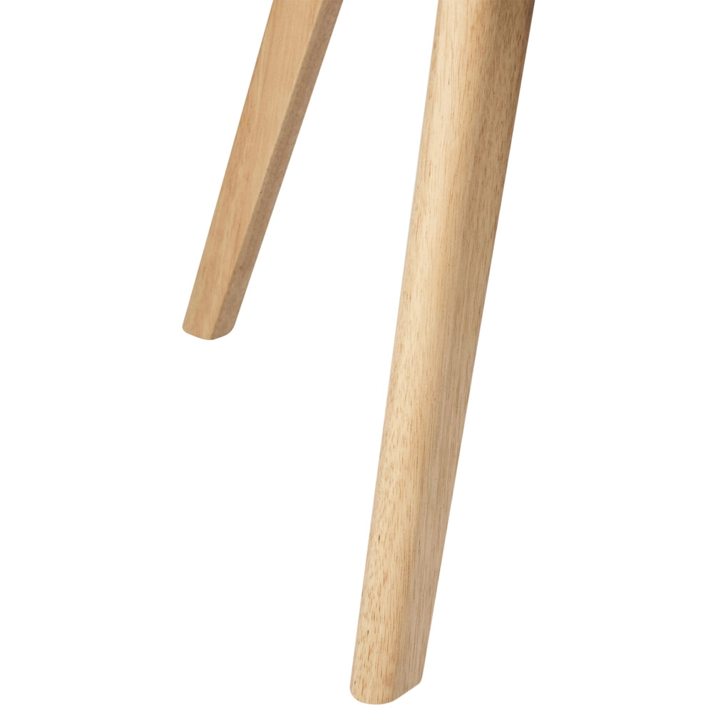 Set di 2 sedie da pranzo con seduta in tessuto grigio chiaro e struttura in legno massiccio chiaro retrò senza braccioli