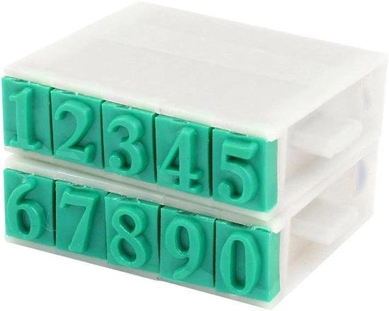 Stempa numere con cifre da 0 a 9 - Marcatura con 13 mm personalizzabile - Combinazione di gomma e plastica - Stampante numeri con cifre da 0 a 9