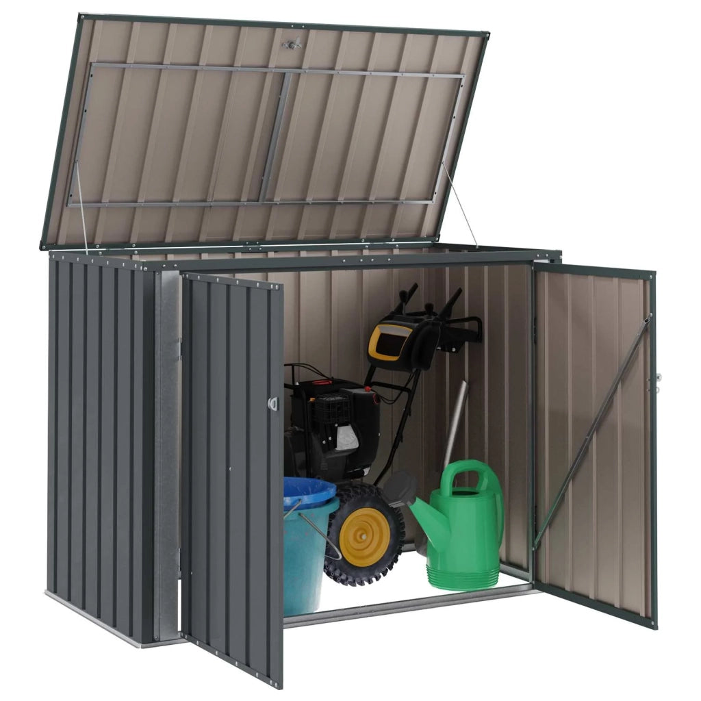 Scatola di Stoccaggio per Giardino Nero 151,5 x 82 x 110,5 cm