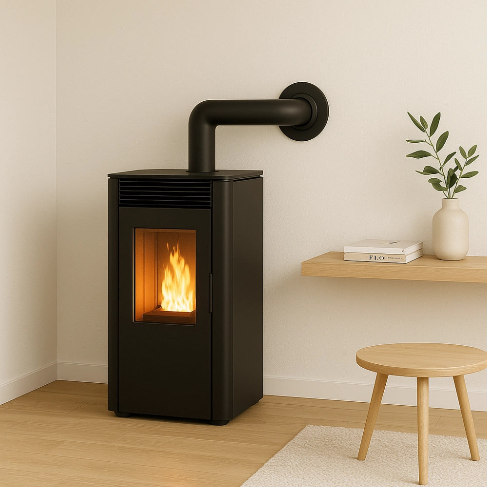 Rosone finitura arredo alluminio canale fumo stufa pellet abbellimento parete *** misura Ø 80 mm, confezione 1
