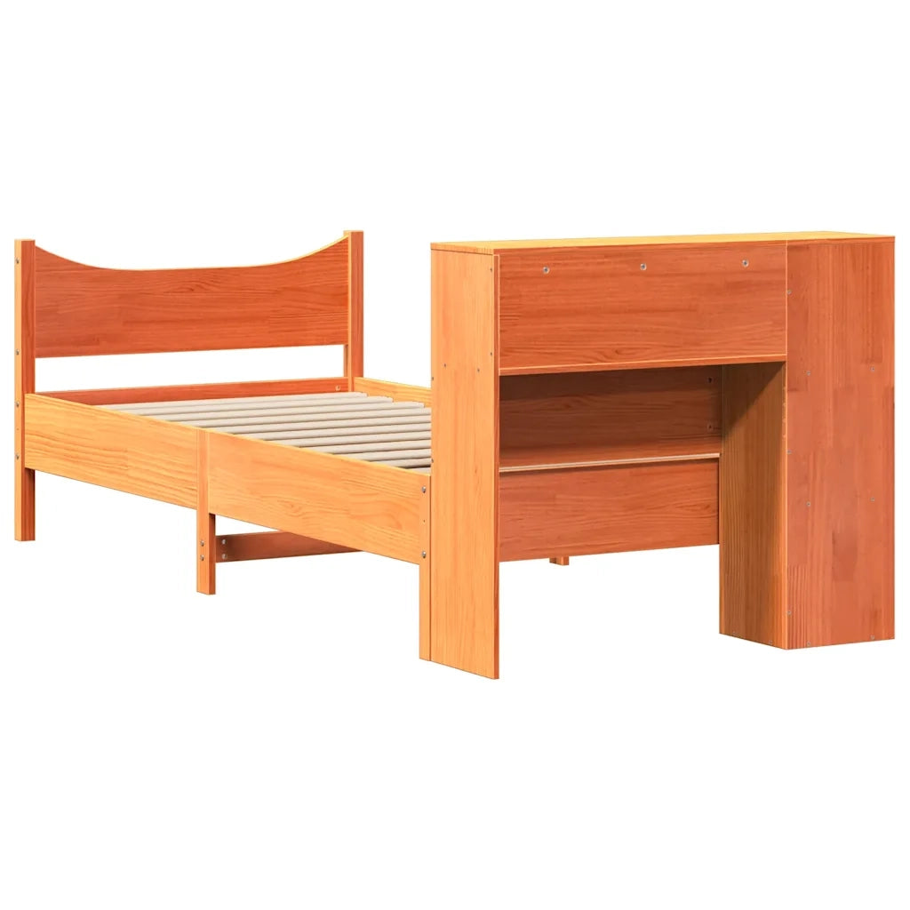 Letto senza Materasso Marrone Cera 75x190 cm in Legno di Pino 3323325