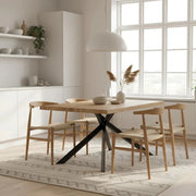 Tavolo da pranzo allungabile in legno impiallacciato rovere naturale Blake 160-240x90 cm fino a 10 posti Made in Italy | Duzzle
