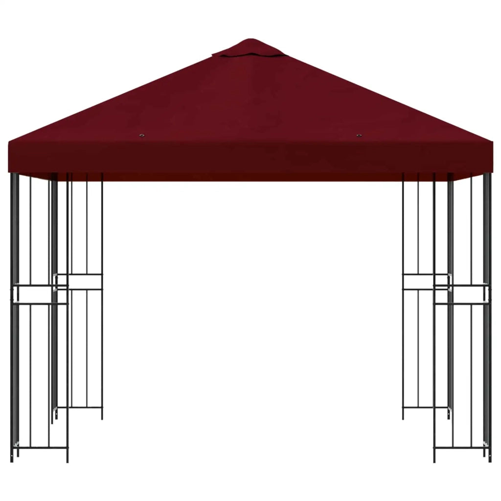Gazebo | Pergolato 3 x 3 m Borgogna Poliestere e Acciaio 190 gsm