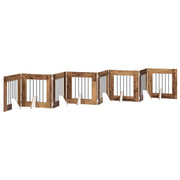 Cancello per cani con supporti 8 pz Legno antico 60 x 60 cm CFW4322005