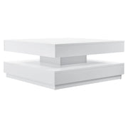 Tavolino da Caffè Florenz con Piano Girevole per Salotto Soggiorno 76 x 76 x 38 cm - Bianco [en.casa]