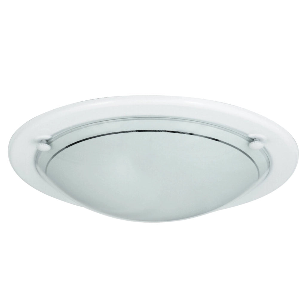 Plafoniera Rabalux Ufo rotonda bianca in vetro 38cm 2xE27