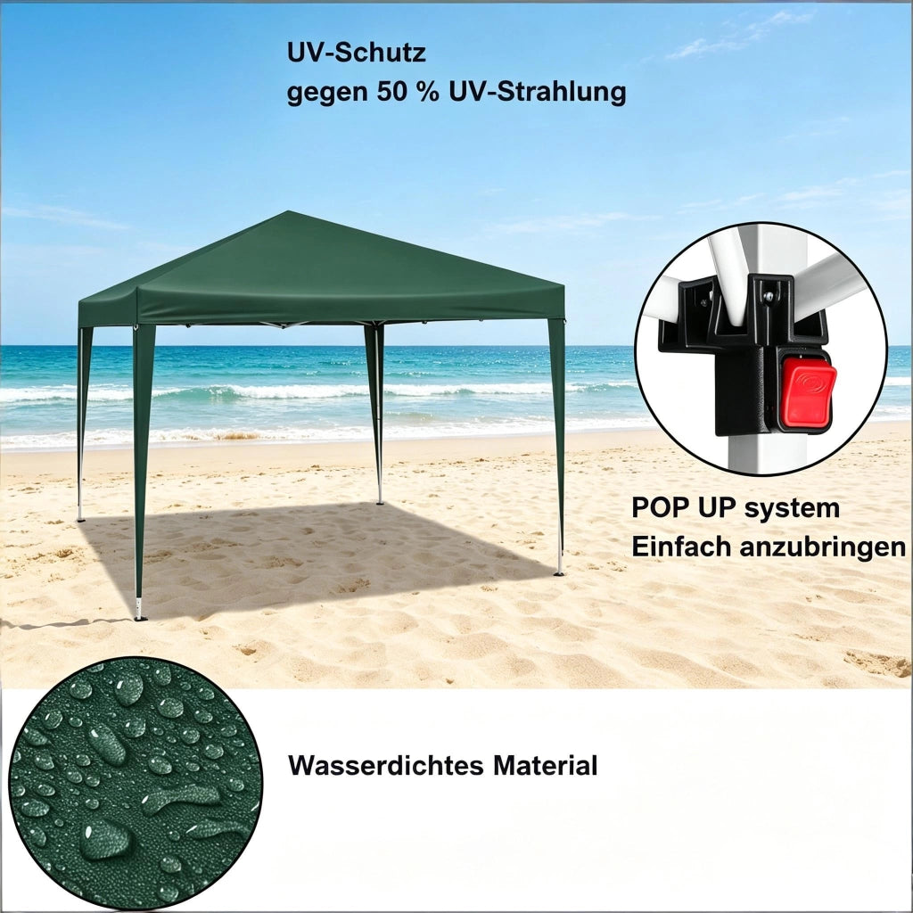 GAZEBO 3x3 m Regolabile Verde