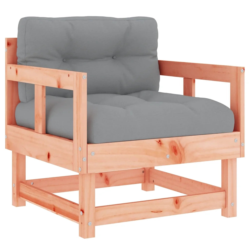 Sedie da Giardino con Cuscini 2 pz in Legno Massello di Douglas