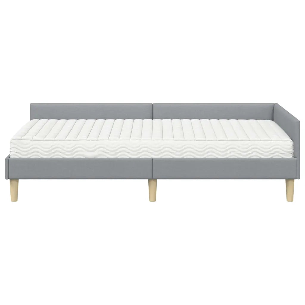 Struttura Letto Angolare con Materasso 2 pz-Giroletto con materasso Grigio chiaro 131984