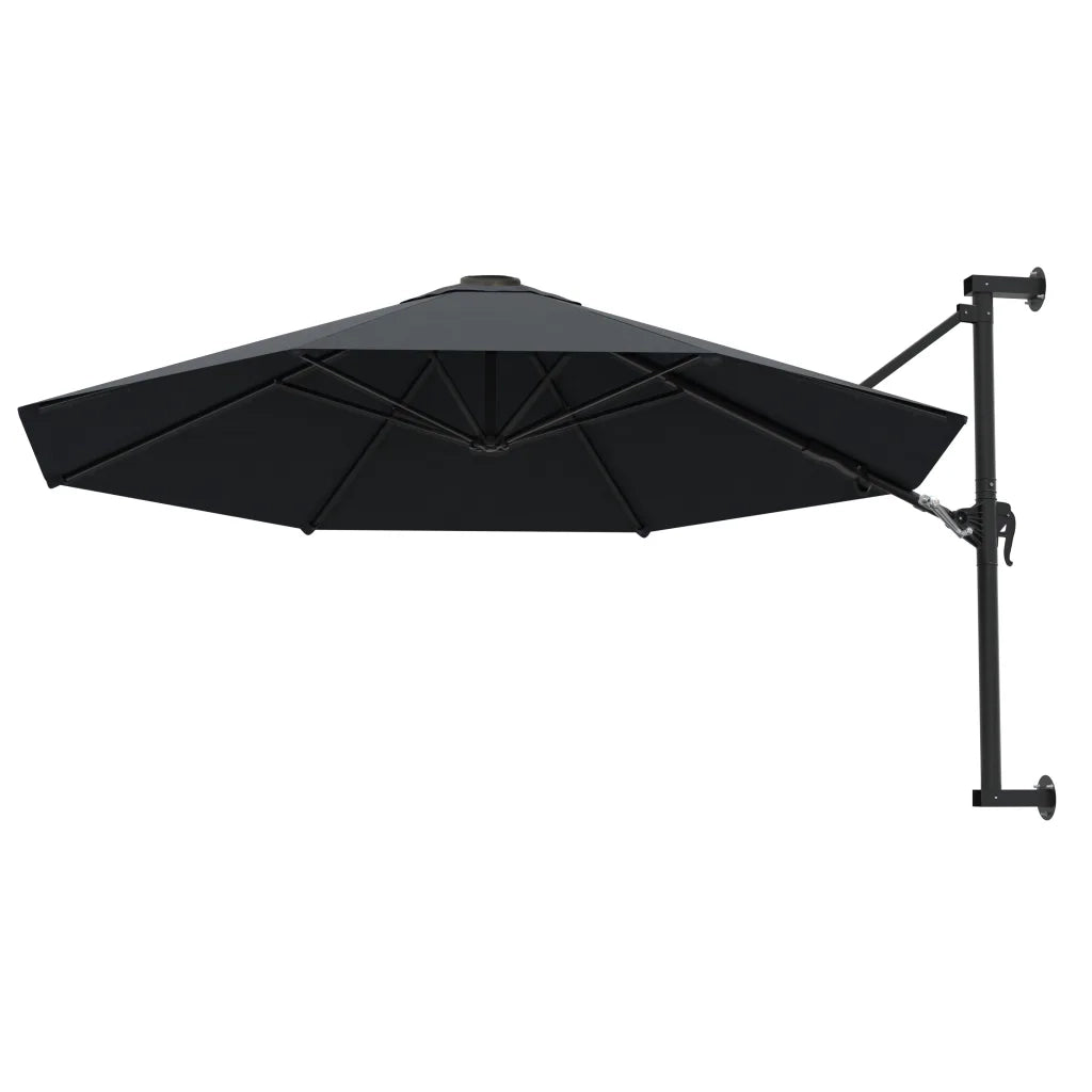 Ombrellone a Muro con Palo in Metallo-Ombrello da giardino 300 cm Antracite