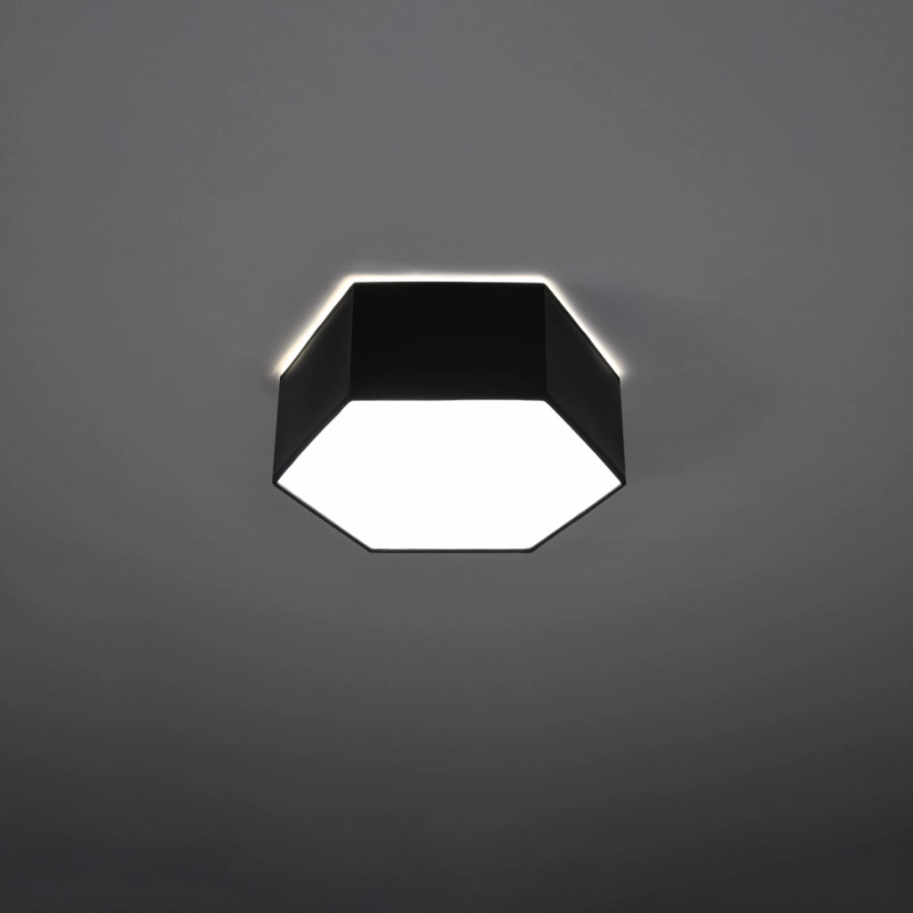 Lampada da soffitto moderna a cubo SUNDE arancione spagnolo in PVC nero 2x15W LED