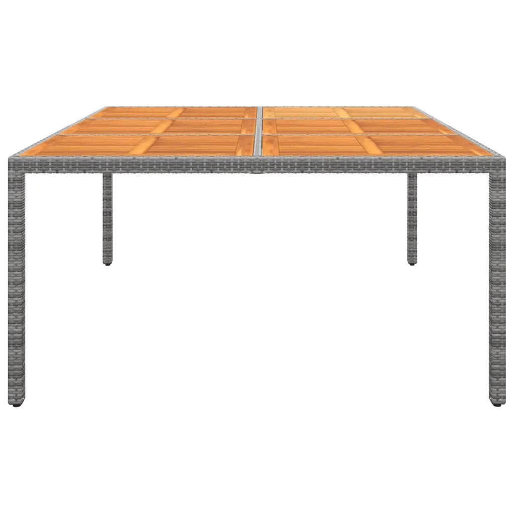 Tavolo Giardino 200x150x75 cm Massello Acacia Polyrattan Grigio 310591