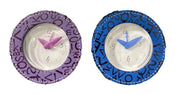 Sveglia Orologio con cornice in ecopelle tonda lilla nazareno 7 cm