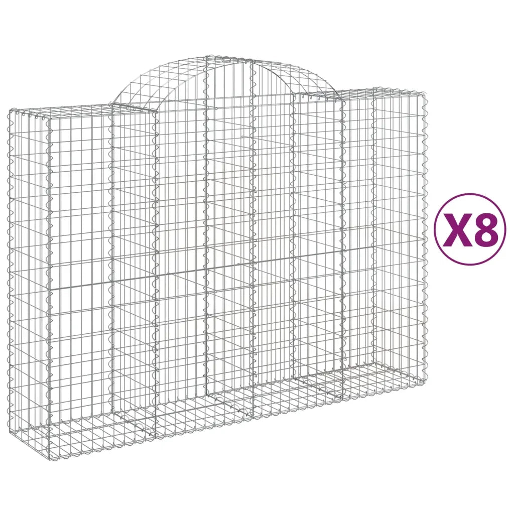 Cesti Gabbioni ad Arco 8 pz 200x50x140/160 cm Ferro Zincatocod mxl 76092