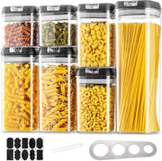 Set di contenitori a tenuta d'aria per pasta, 7 contenitori per scatole di riserva, scatole di riserva per la cucina, magazzino, cucina, a tenuta d'aria, adatto per pasta, avena, farina.