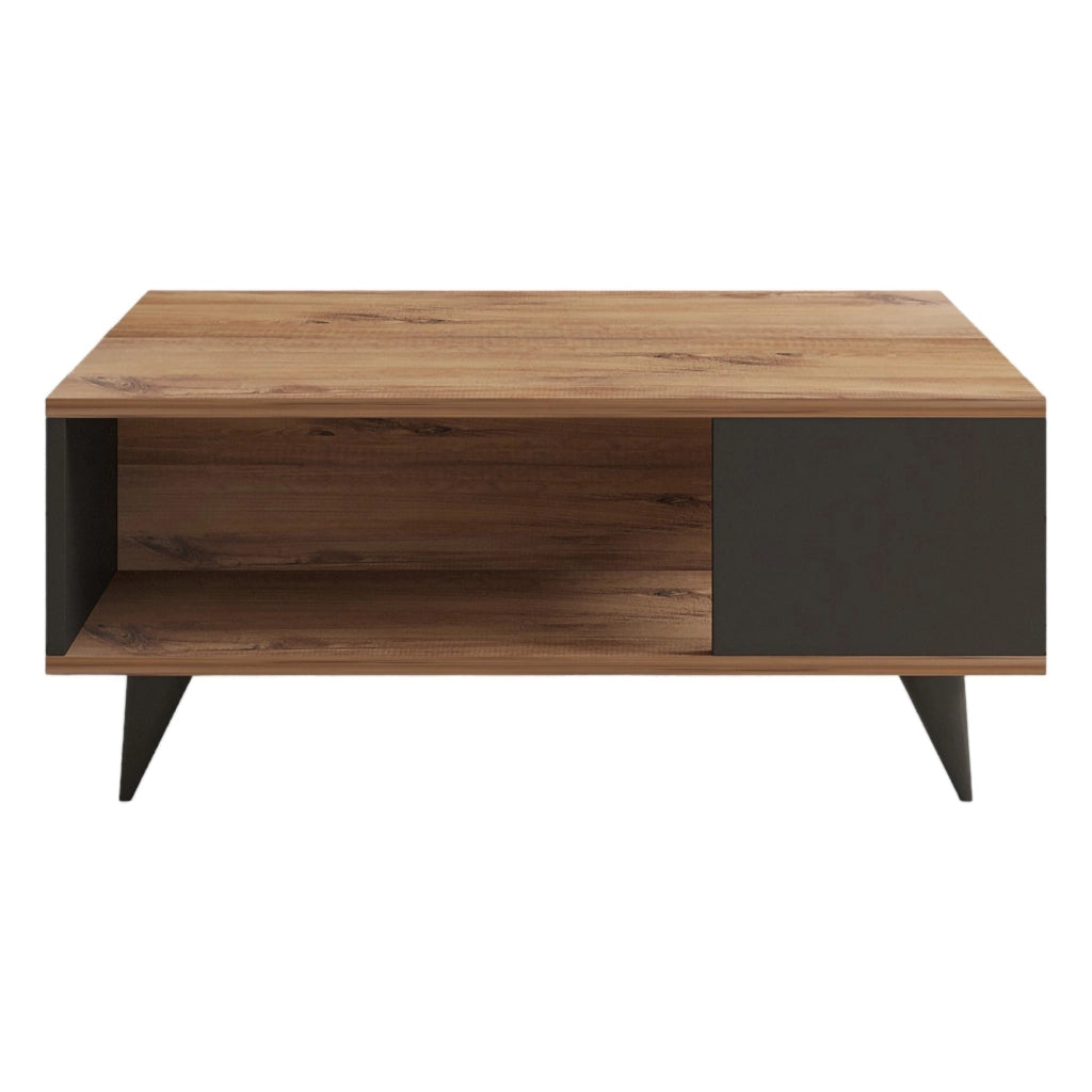 Lurano, Tavolino da Salotto un Vano, 90x60x40h cm Marrone Noce