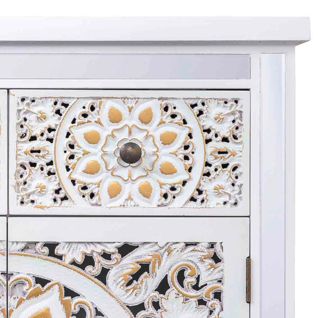 Credenza in legno e vetro con 2 cassetti e 2 porte 68,5x27,5x82