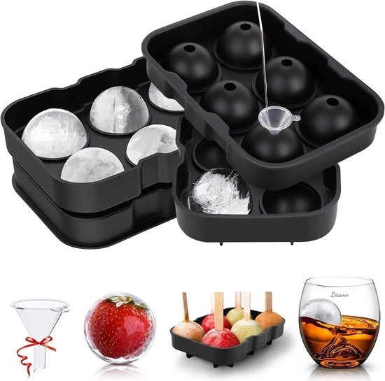 Iscrizione XXL a forma di cubetto di ghiaccio - 2 pezzi - nero - silicone