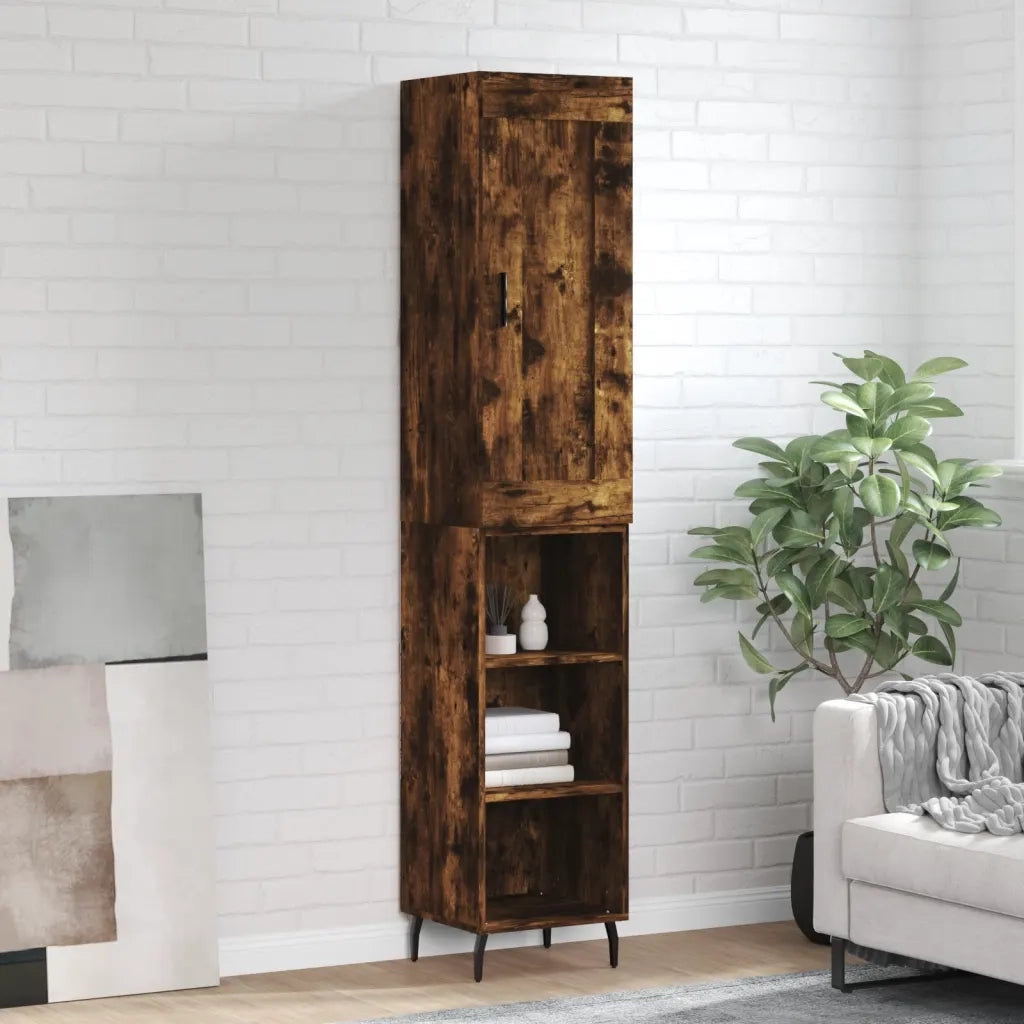 Credenza Rovere Fumo 34,5x34x180 cm in Legno Multistratocod mxl 102224