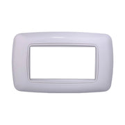 Placca Plastica Bombata Serie Space 4P Colore Bianco Completo Compatibile Con Bticino Living International