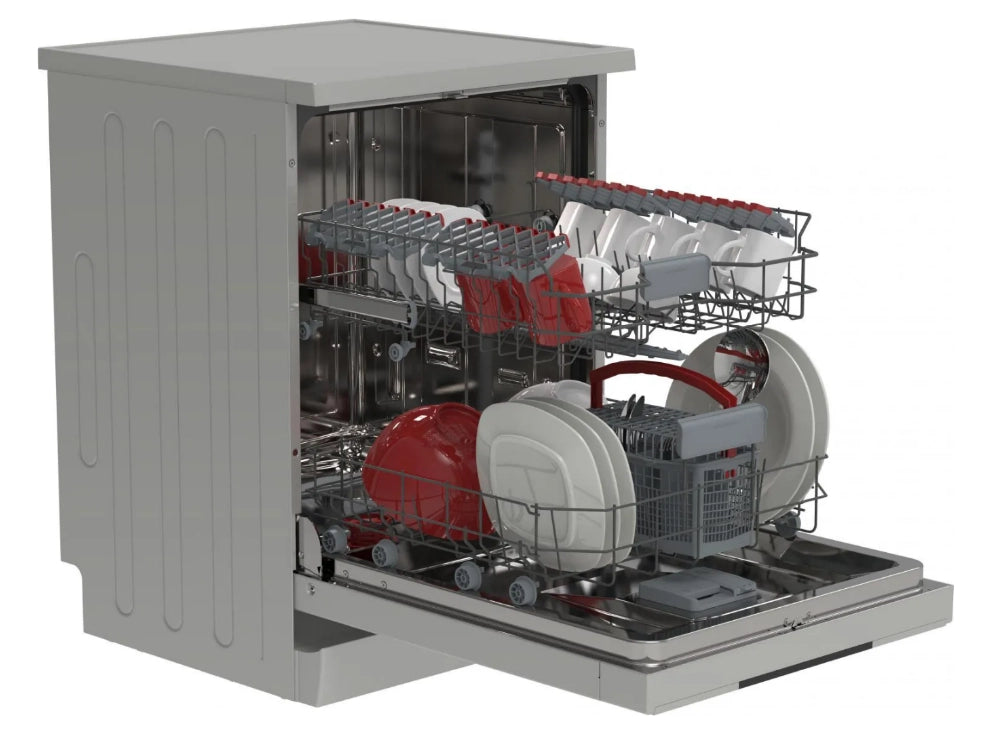 Sharp qw-na1cf47et ix lavastoviglie libera installazione inox, 13 coperti, classe e, 4 programmi