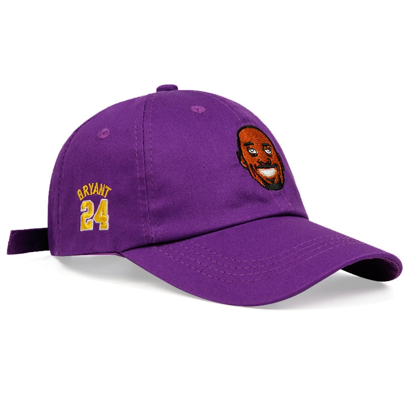 Cappellino da baseball Kobe 24 in cotone ricamato, colore viola