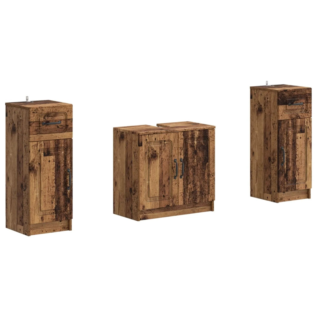 Set di Armadi da Bagno da 2 Pezzi UTRECHT Legno antico 3418060