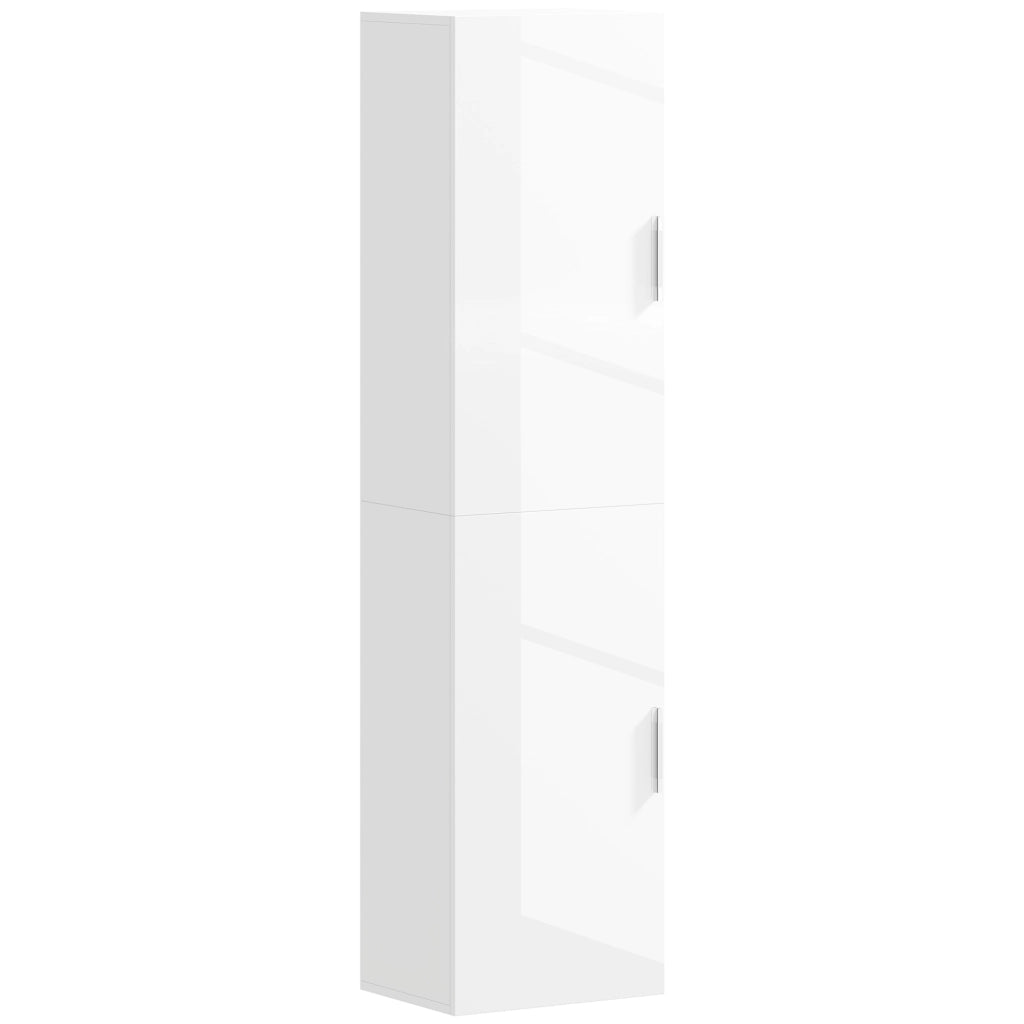 Colonna Bagno Sospesa con Ripiani Regolabili e 2 Ante ¨C Zephmum ¨C 40x30x160 cm Bianco