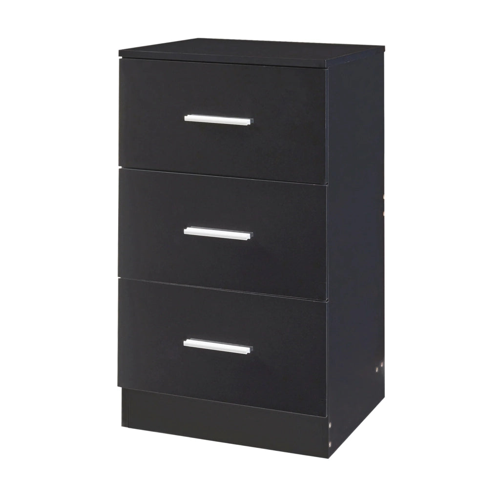 Set di 2 comodini con 3 cassetti pannello di particelle 66 x 37 x 35 cm nero b ant 03_0010607