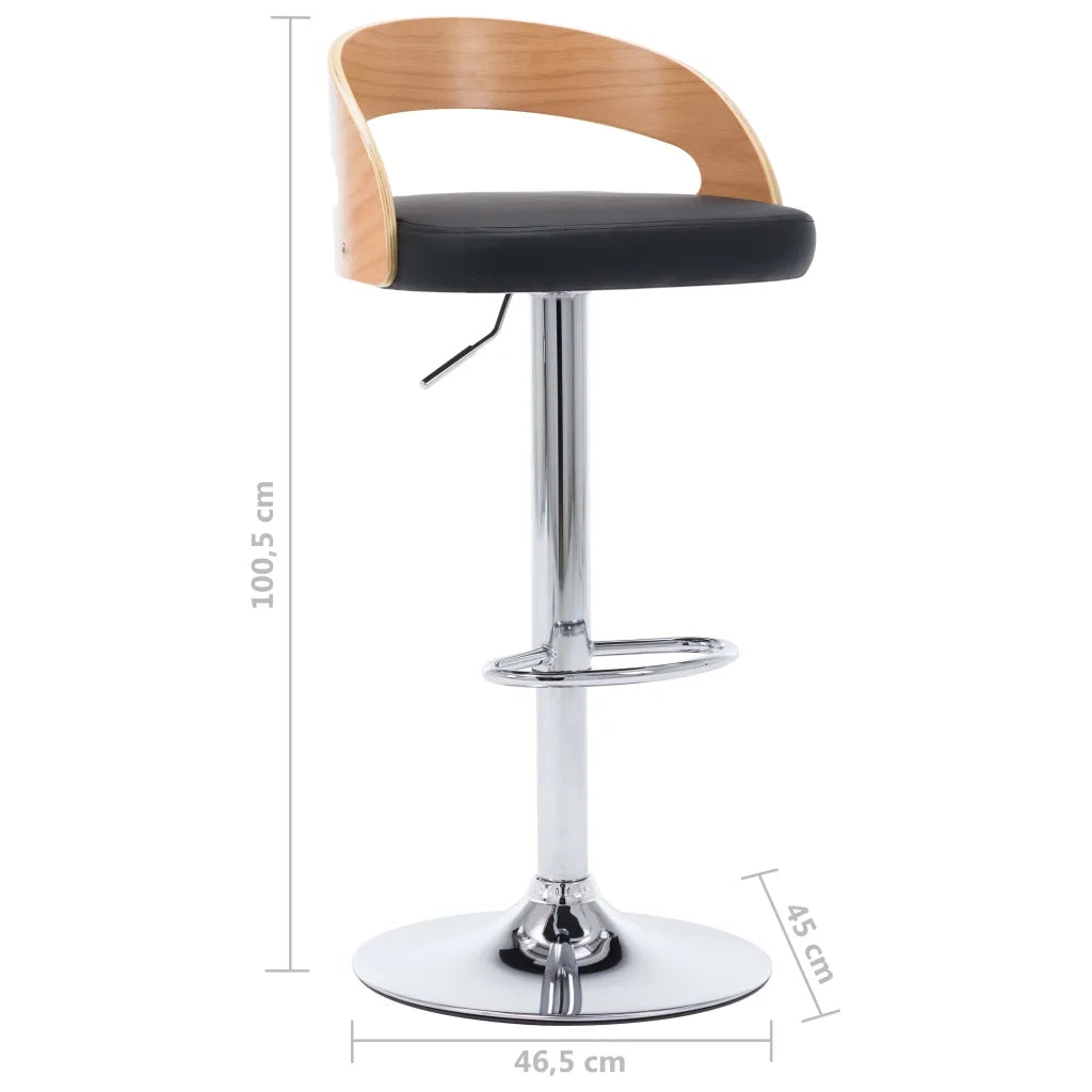 Sgabelli da Bar 2 pz Neri in Similpelle e Legno Curvo 283148