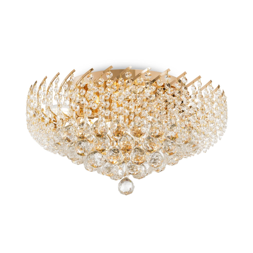 Maytoni Plafoniera contemporanea Karolina 9 luci E14 oro metallo cristallo