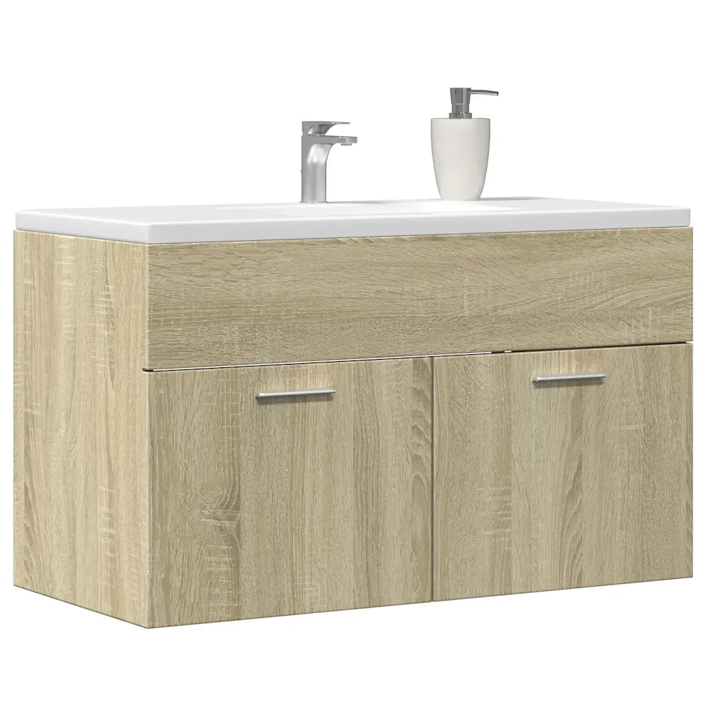 Mobile Sottolavabo Rovere Sonoma 80x38,5x46cm Legno Multistrato 856209