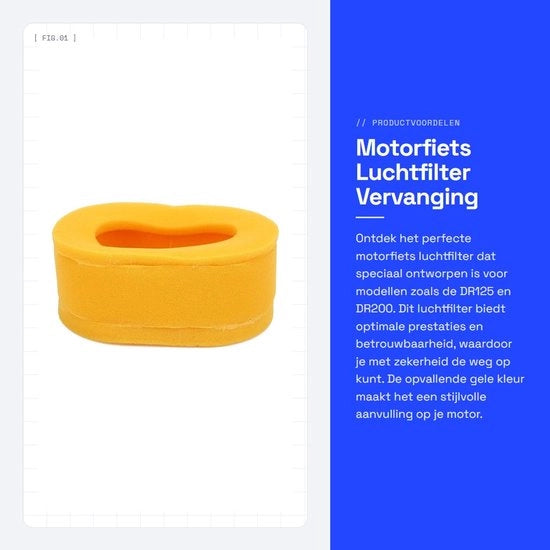 Filtro d'aria per motocicletta da sostituire - DR125/DR200 - Filtro d'aria per motocicletta - Filtro d'aria a maglia - Materiale affidabile - Facile da installare - Filtro d'aria per motocicletta