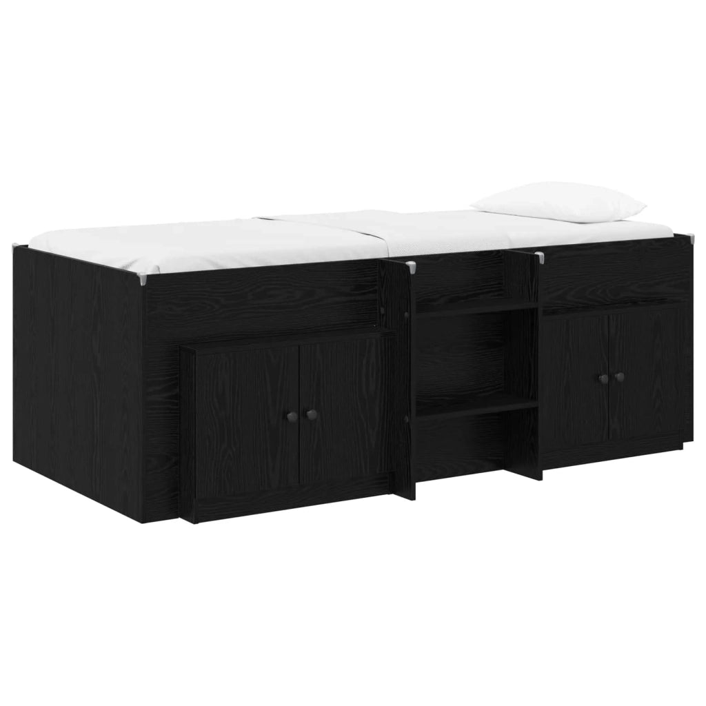 Struttura Letto Loft con Mobile 3 pz Nero Legno ingegnerizzato 3423375