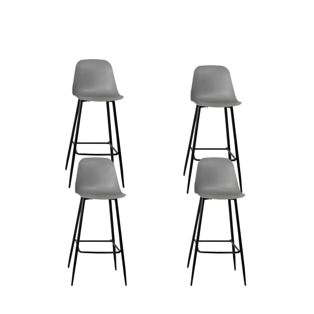 Set 4 Sgabelli 47x37xH103 cm in Polipropilene e Metallo Frida Grigio Chiaro